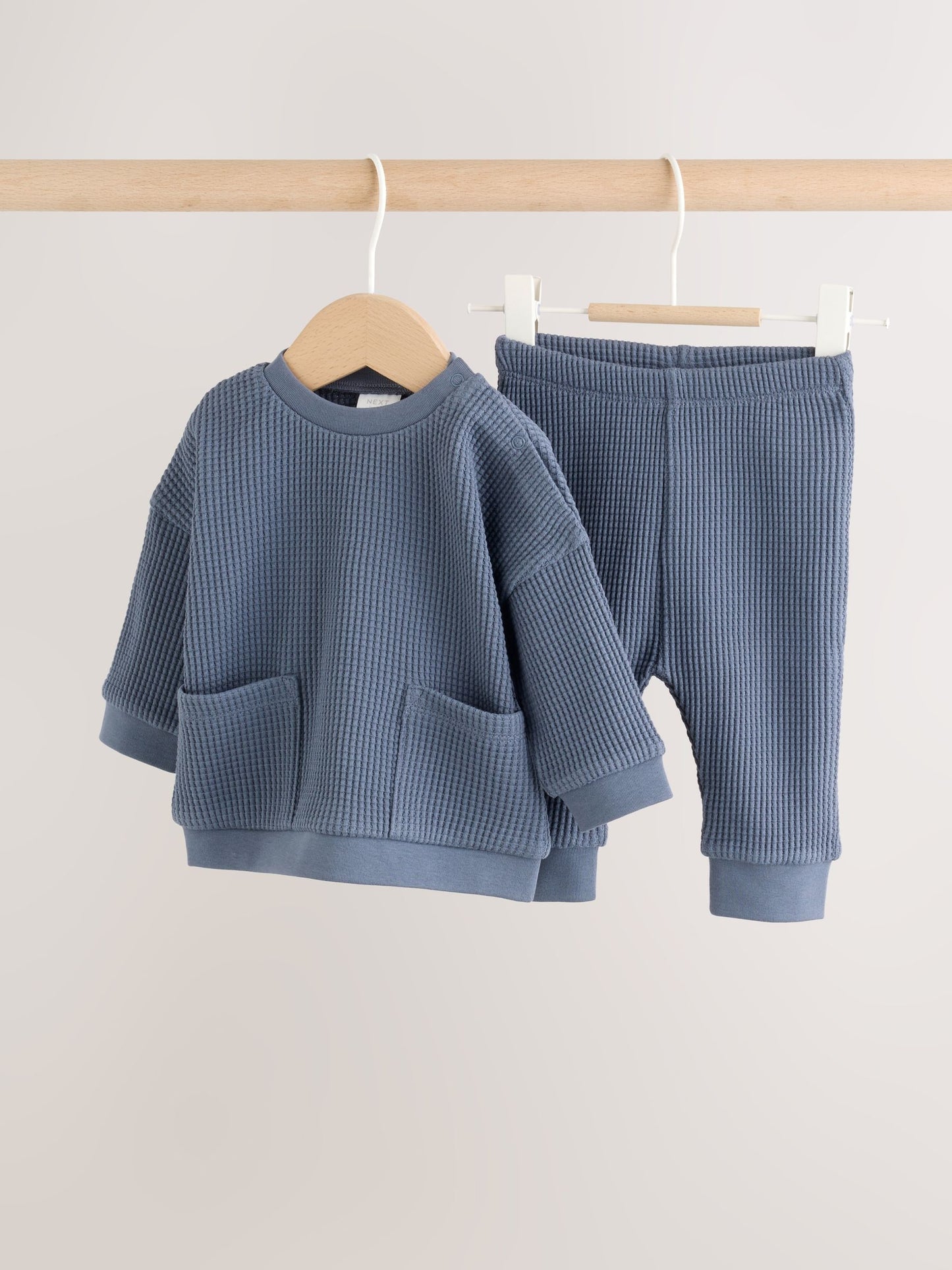 Blue Textured Top and Legging Baby Set (0mths-2yrs) image 1