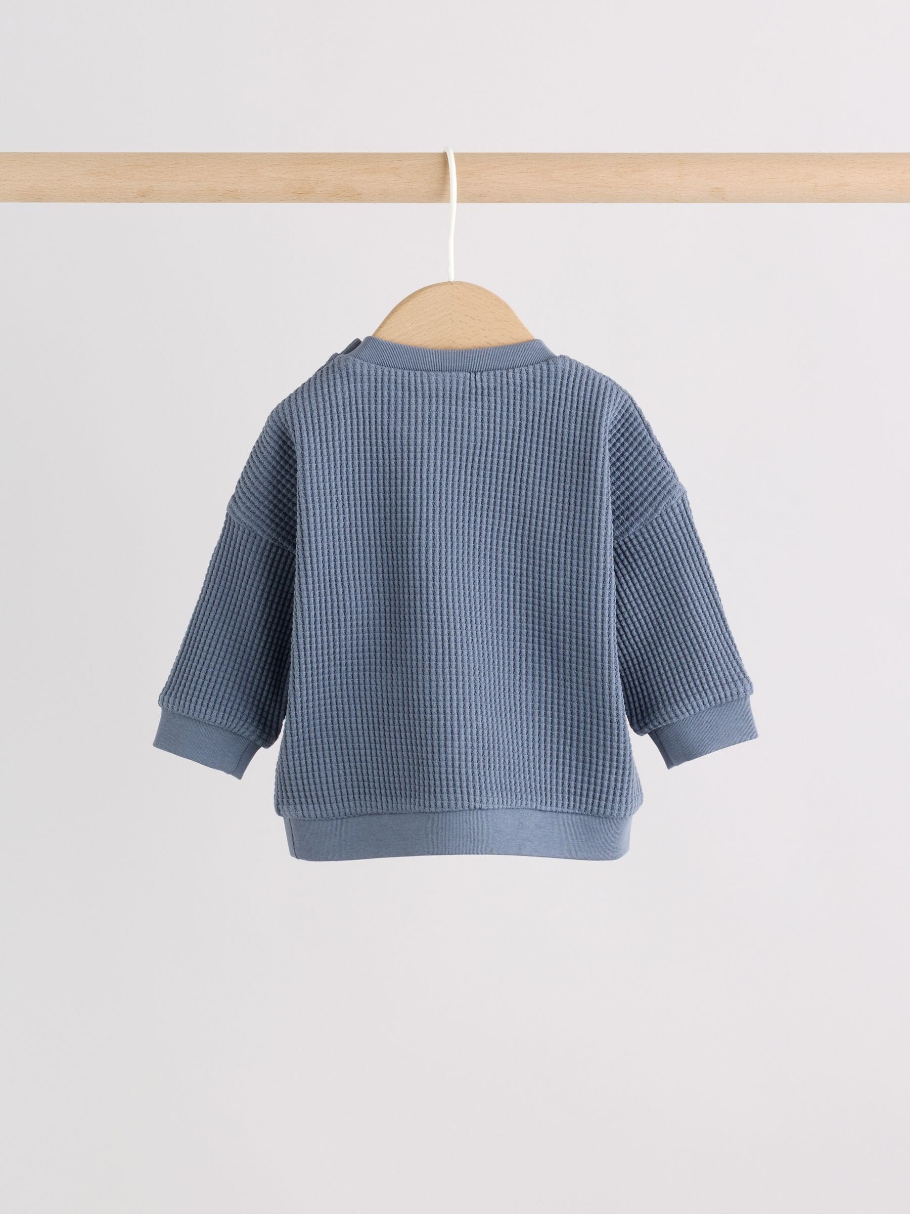 Blue Textured Top and Legging Baby Set (0mths-2yrs) image 5