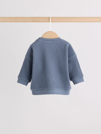 Blue Textured Top and Legging Baby Set (0mths-2yrs) image 5