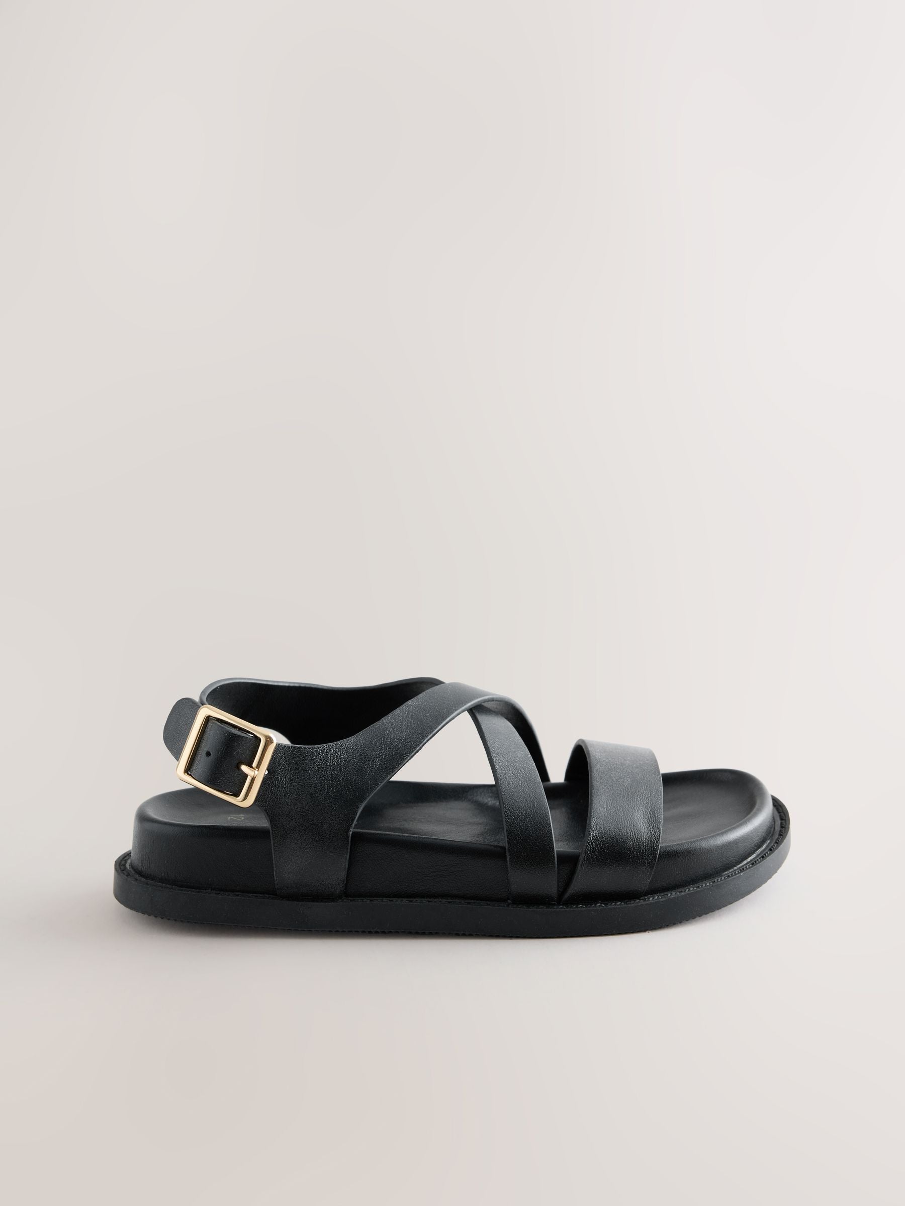 Black Footbed Sandals image 2