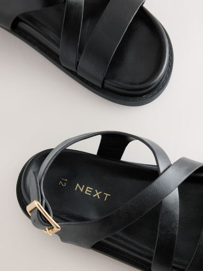 Black Footbed Sandals image 3