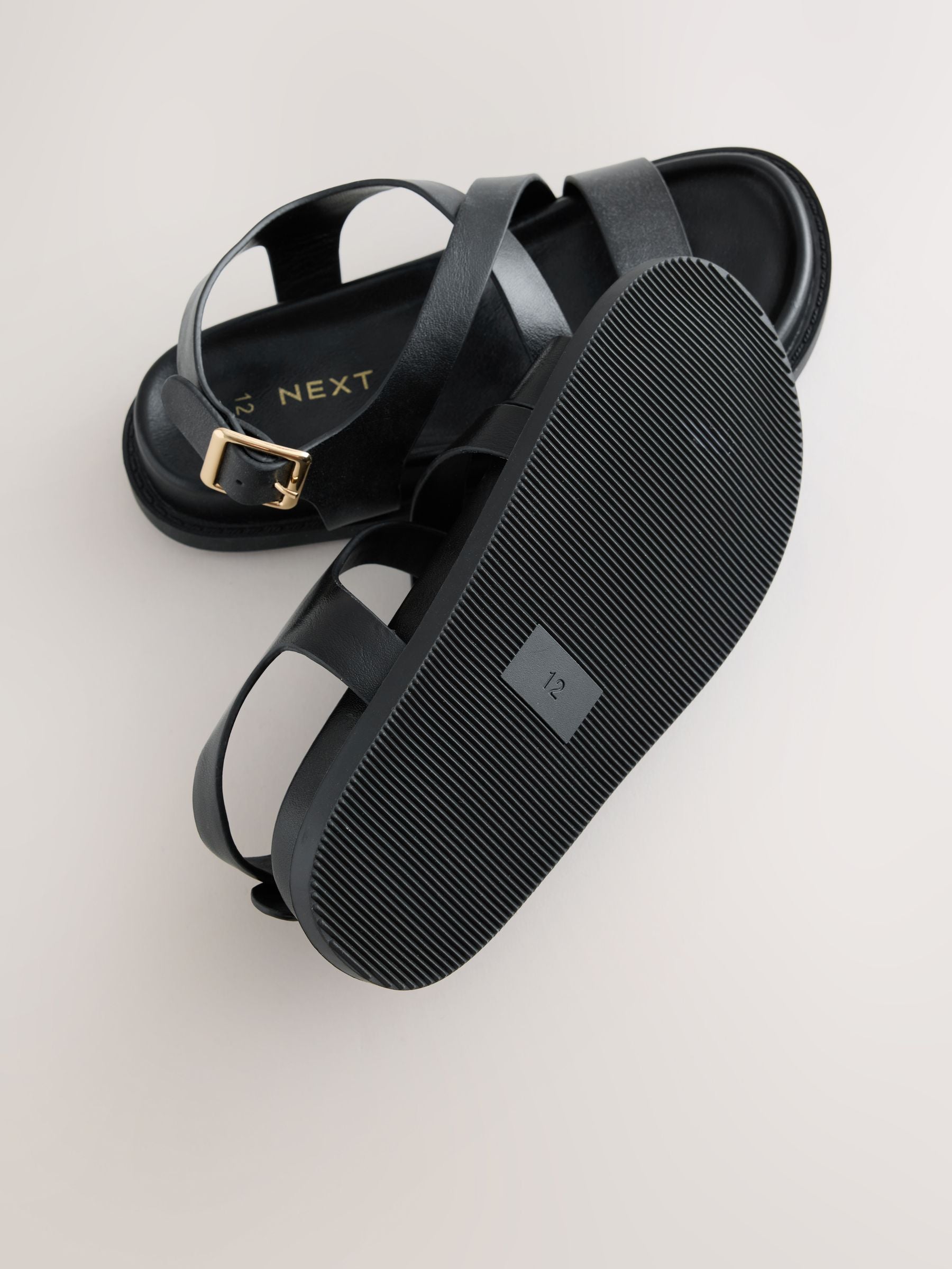 Black Footbed Sandals image 4