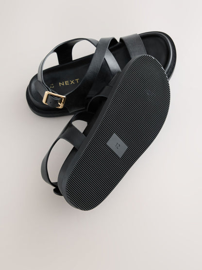Black Footbed Sandals image 4