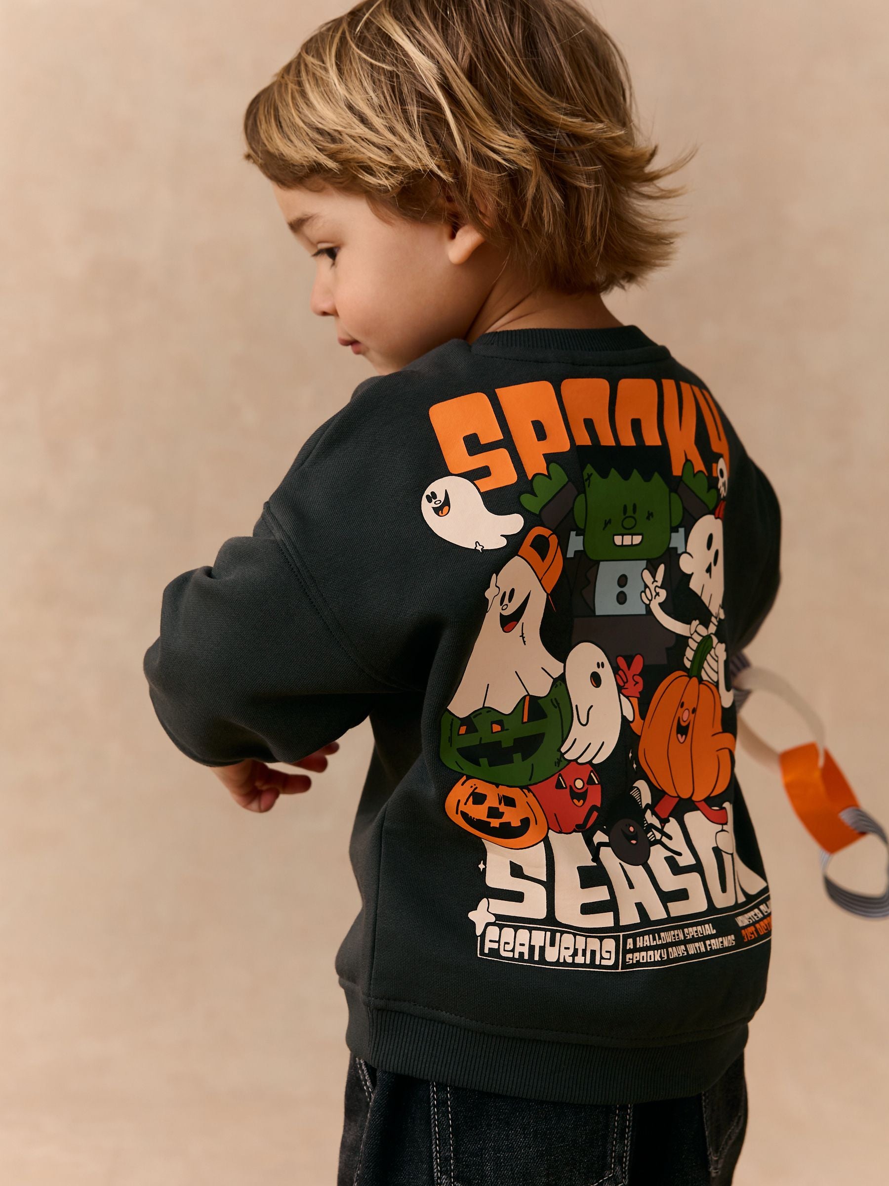 Dsiney Kidz - Charcoal Grey All Over Printed Crew Neck Sweat Top (3mths-7yrs) image 1
