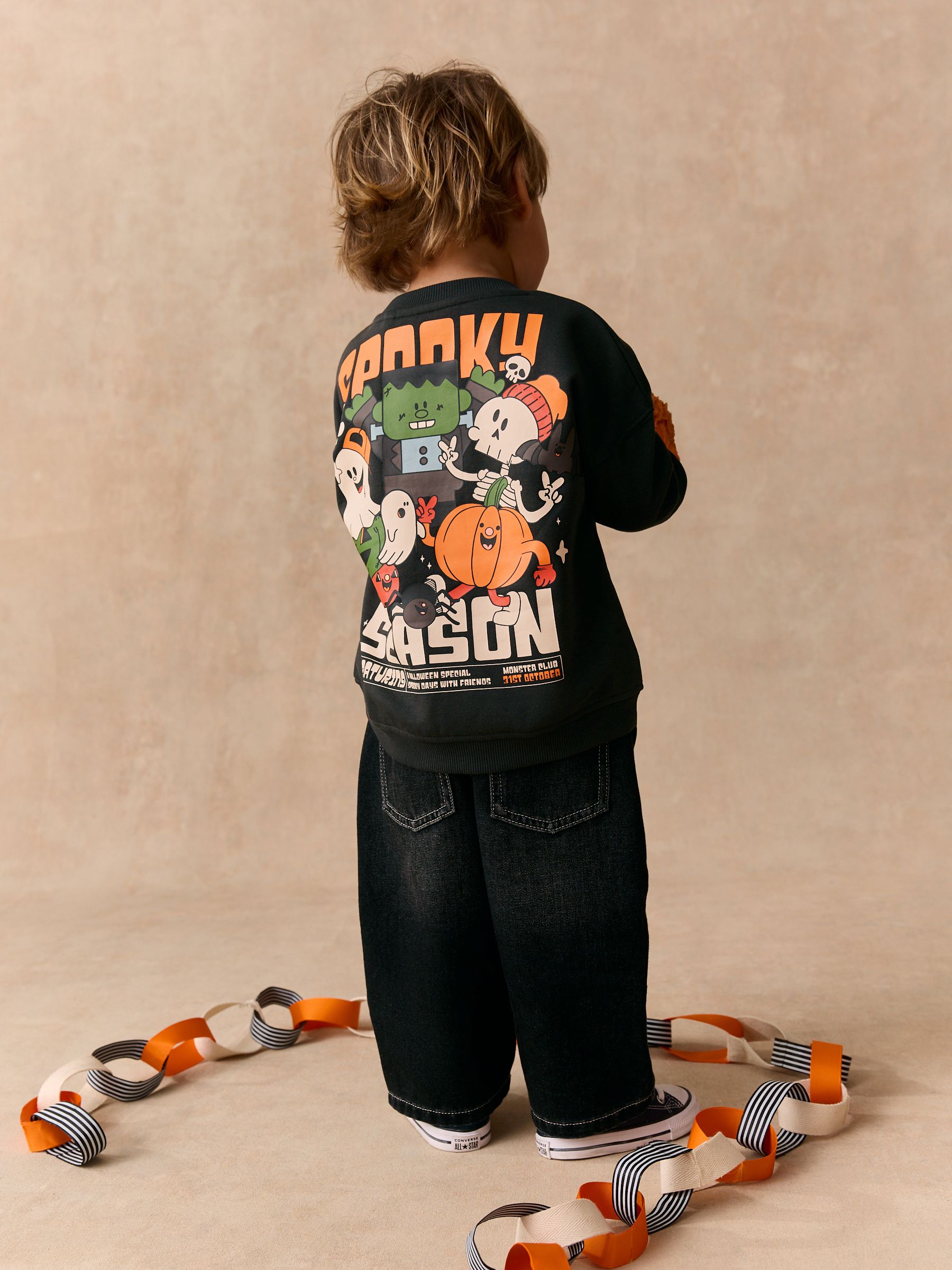 Dsiney Kidz - Charcoal Grey All Over Printed Crew Neck Sweat Top (3mths-7yrs) image 2