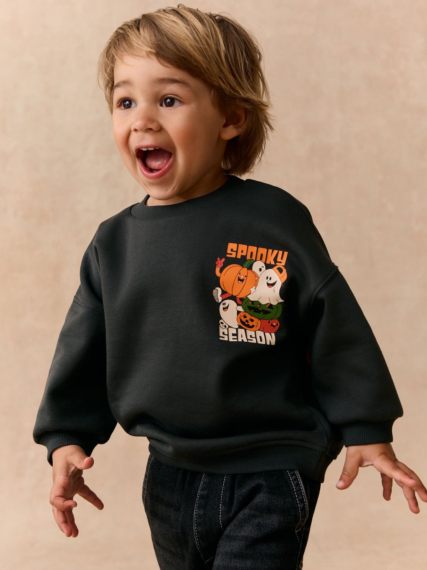 Dsiney Kidz - Charcoal Grey All Over Printed Crew Neck Sweat Top (3mths-7yrs) image 3