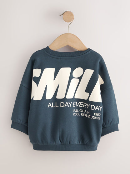 Dsiney Kidz - Blue Back Printed Crew Neck Sweat Top (3mths-7yrs) image 2