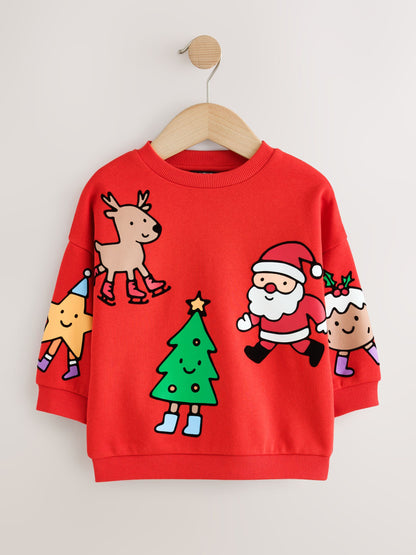 Dsiney Kidz - Red Christmas Crew Neck Sweat Top (3mths-7yrs) image 1