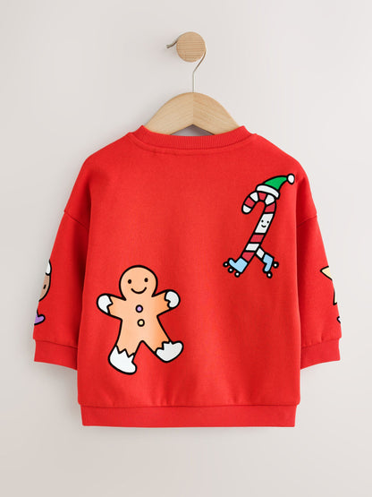 Dsiney Kidz - Red Christmas Crew Neck Sweat Top (3mths-7yrs) image 2