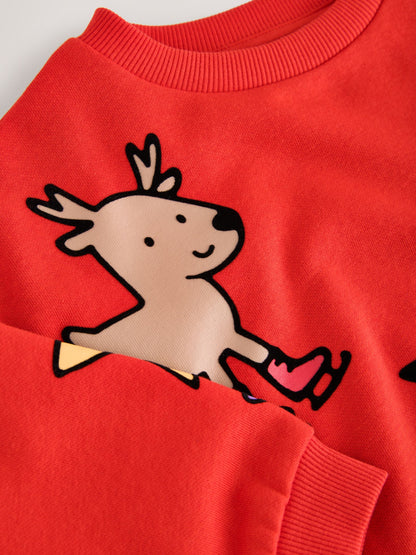 Dsiney Kidz - Red Christmas Crew Neck Sweat Top (3mths-7yrs) image 4