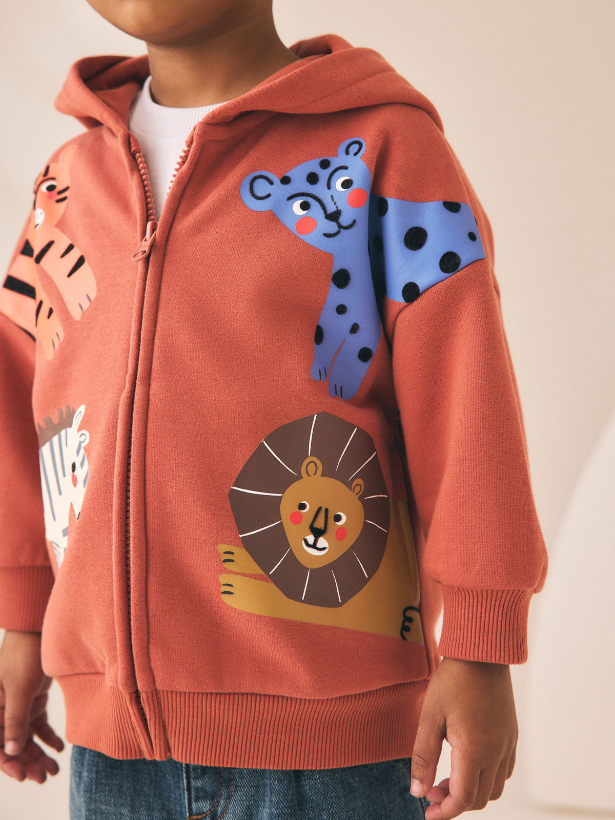 Dsiney Kidz - Tan Brown Printed Zip Thru Hoodie (3mths-7yrs) image 3
