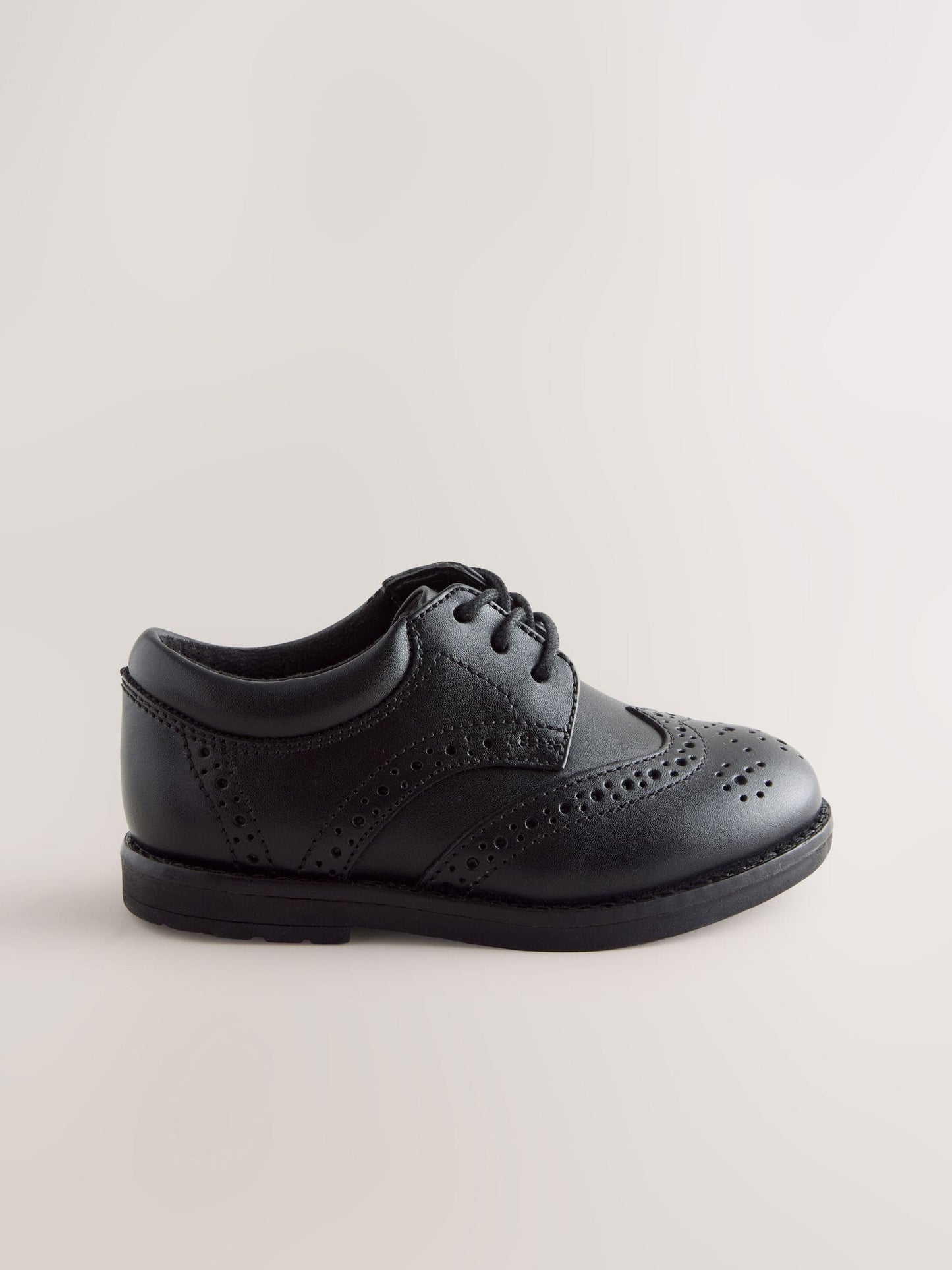 Black Standard Fit (F) Lace Up Brogue Shoes image 2