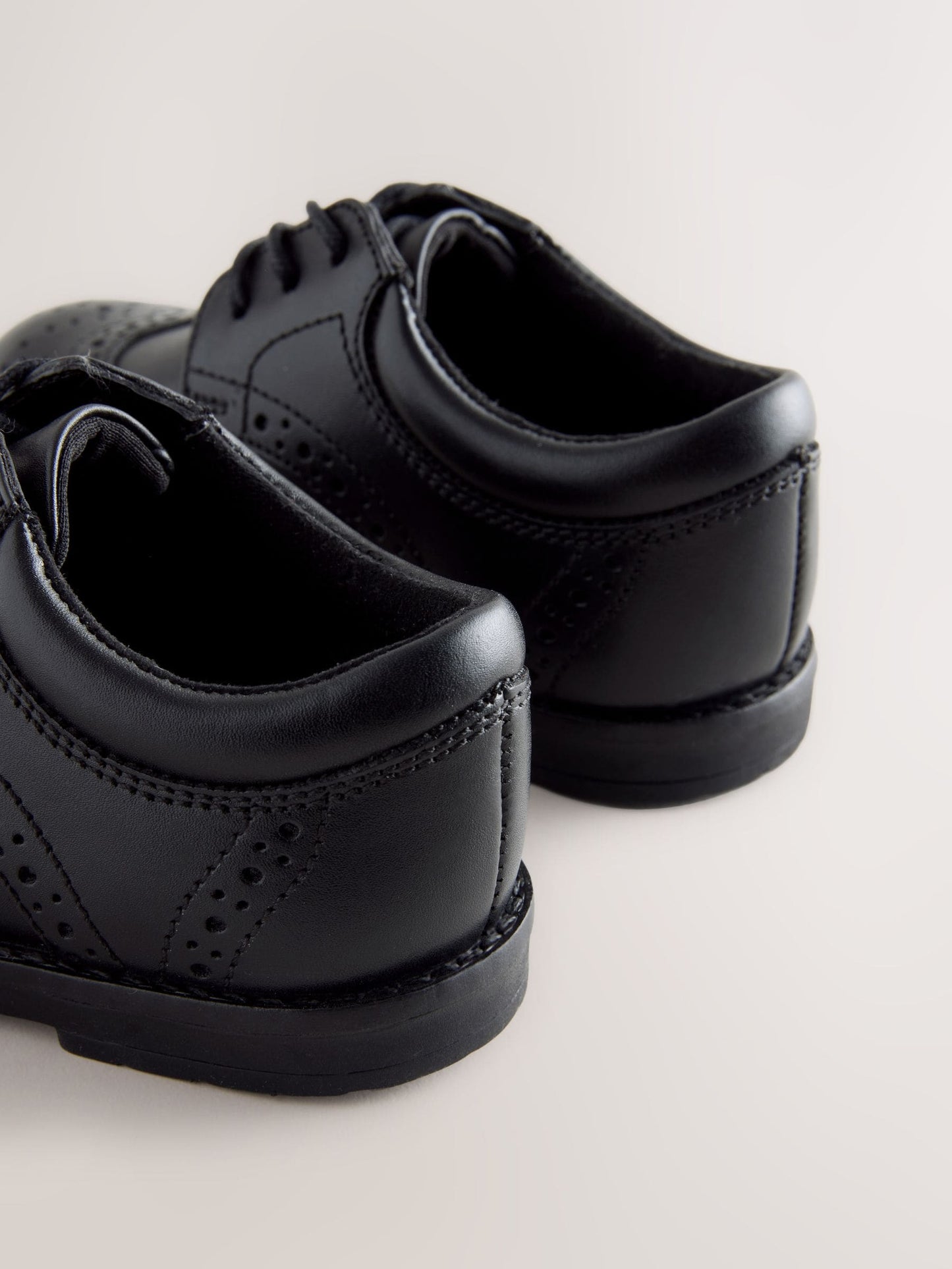 Black Standard Fit (F) Lace Up Brogue Shoes image 5