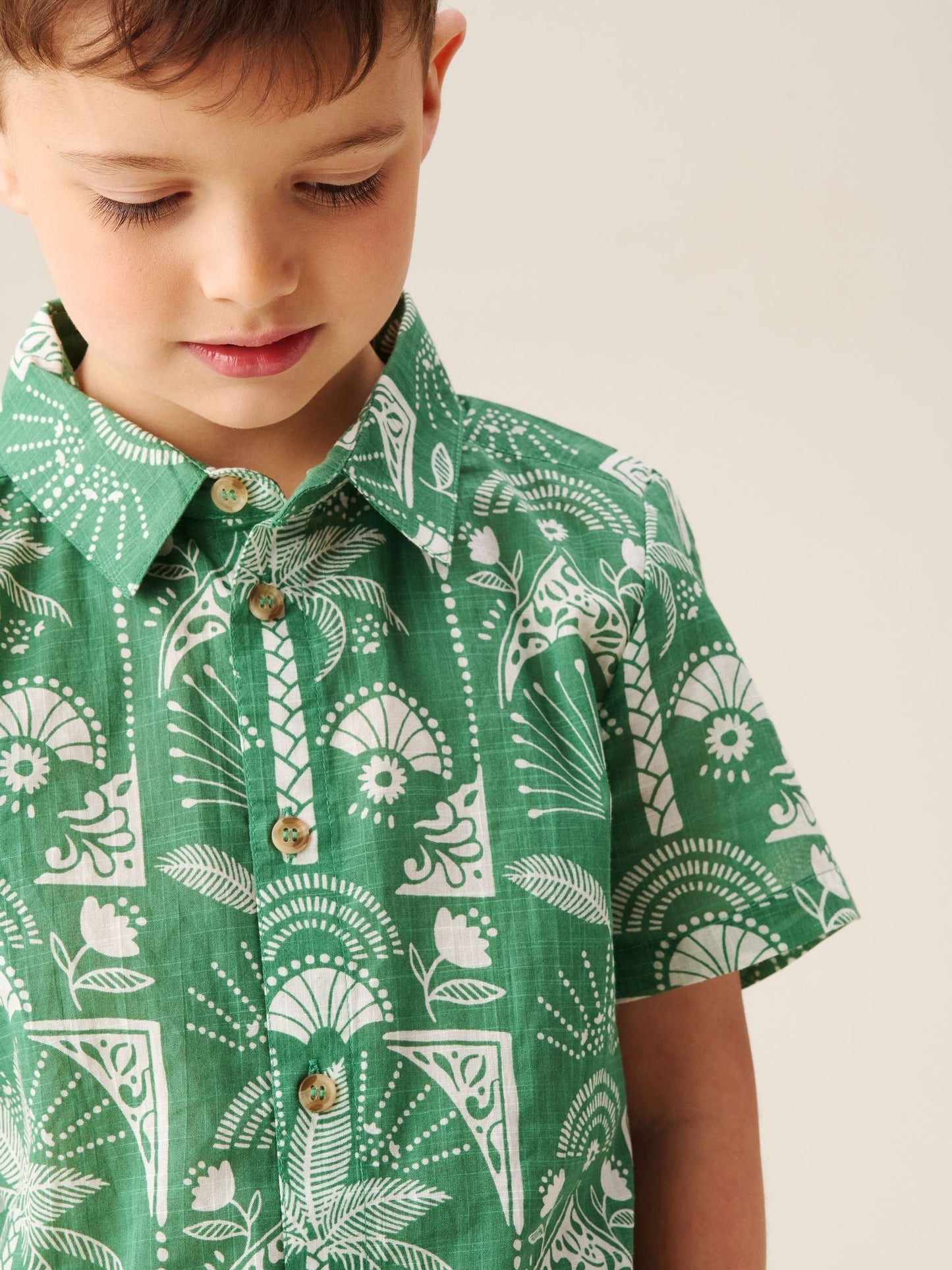 Dsiney Kidz - Angel & Rocket Green Alfie Palm Print Shirt image 2