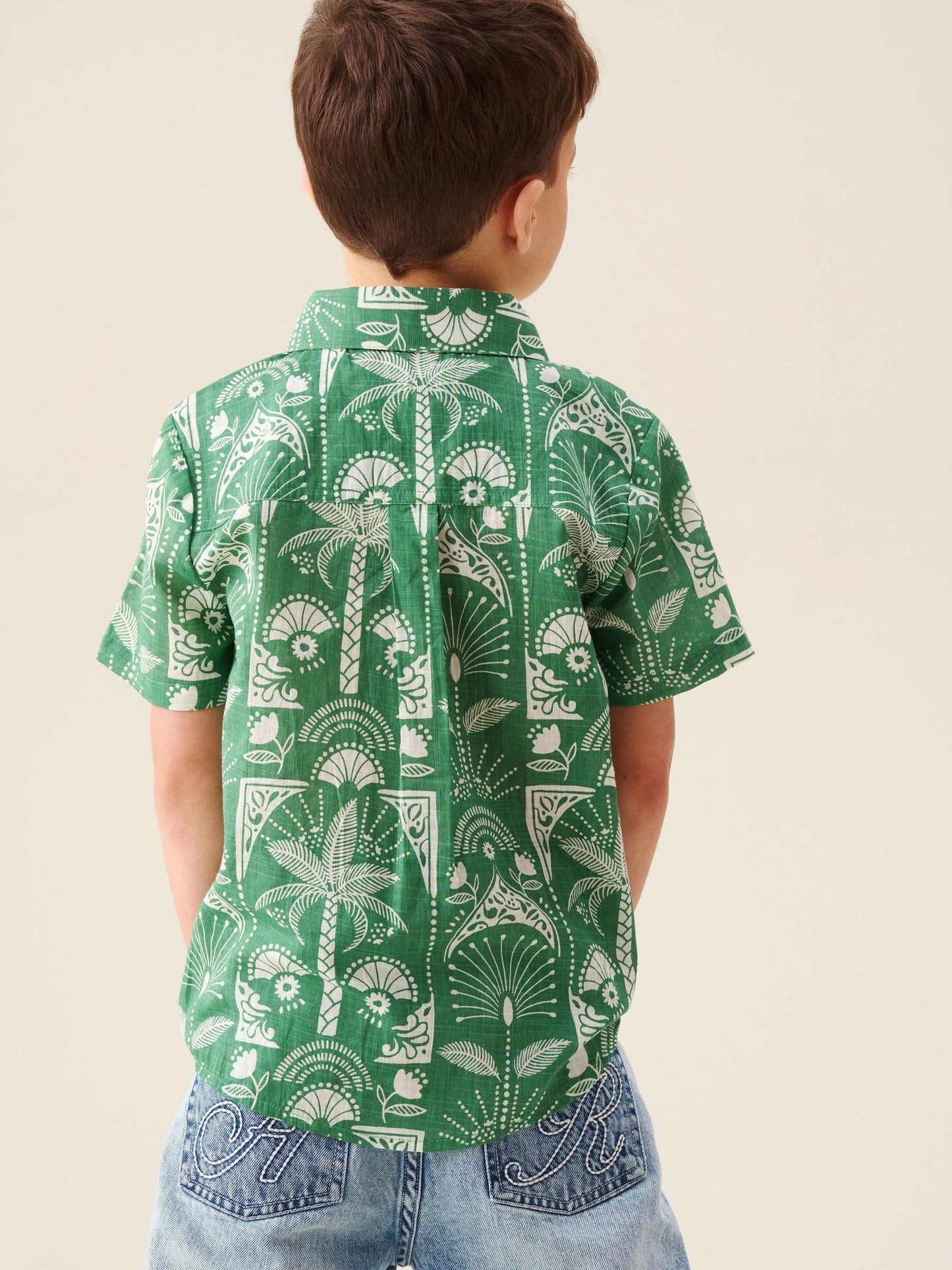 Dsiney Kidz - Angel & Rocket Green Alfie Palm Print Shirt image 4