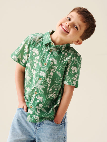 Dsiney Kidz - Angel & Rocket Green Alfie Palm Print Shirt image 5