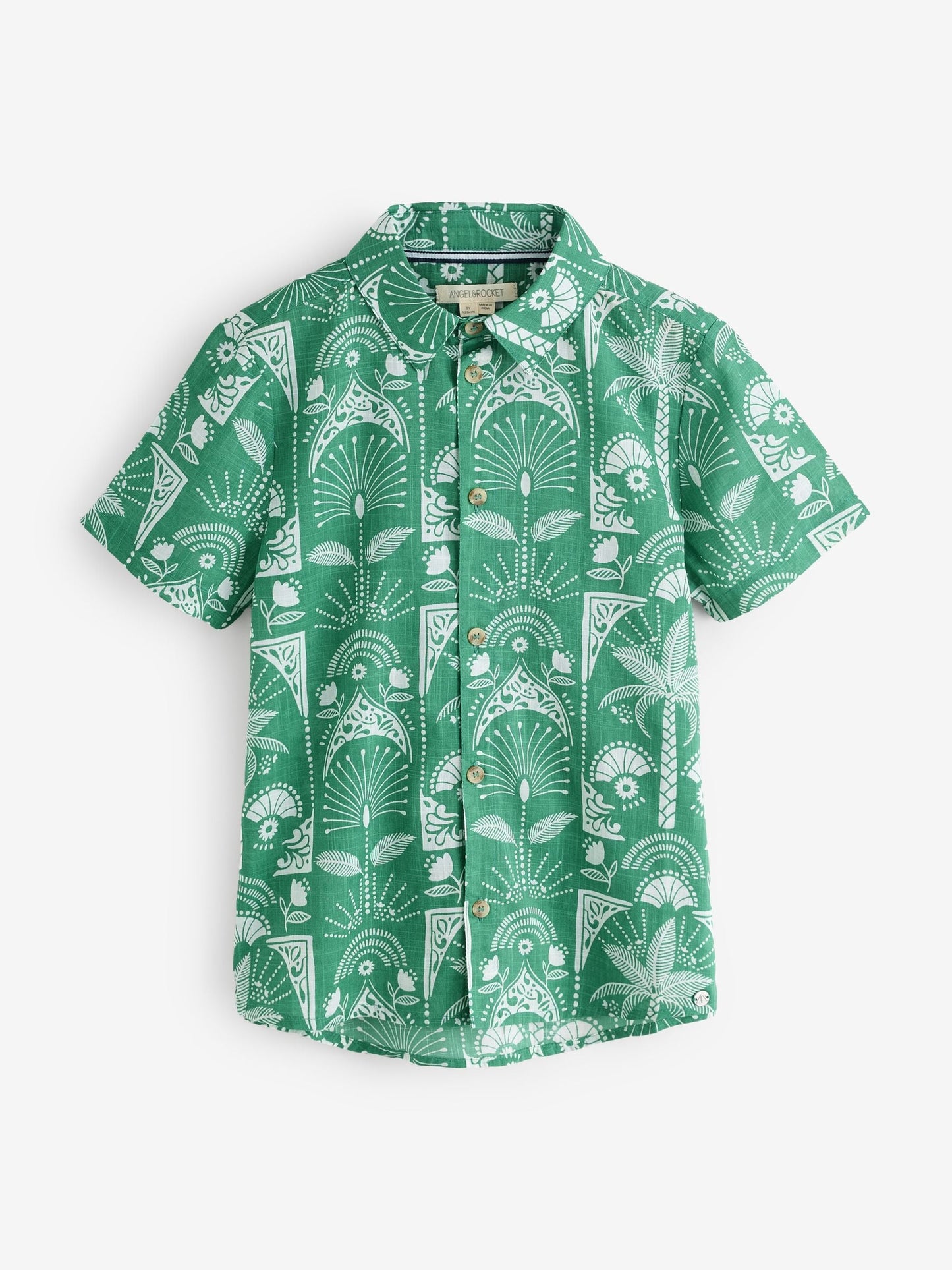 Dsiney Kidz - Angel & Rocket Green Alfie Palm Print Shirt image 6