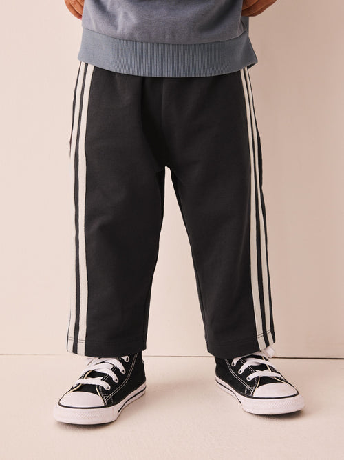 Charcoal Grey Wide Leg Side Stripe Joggers (3mths-7yrs) image 1