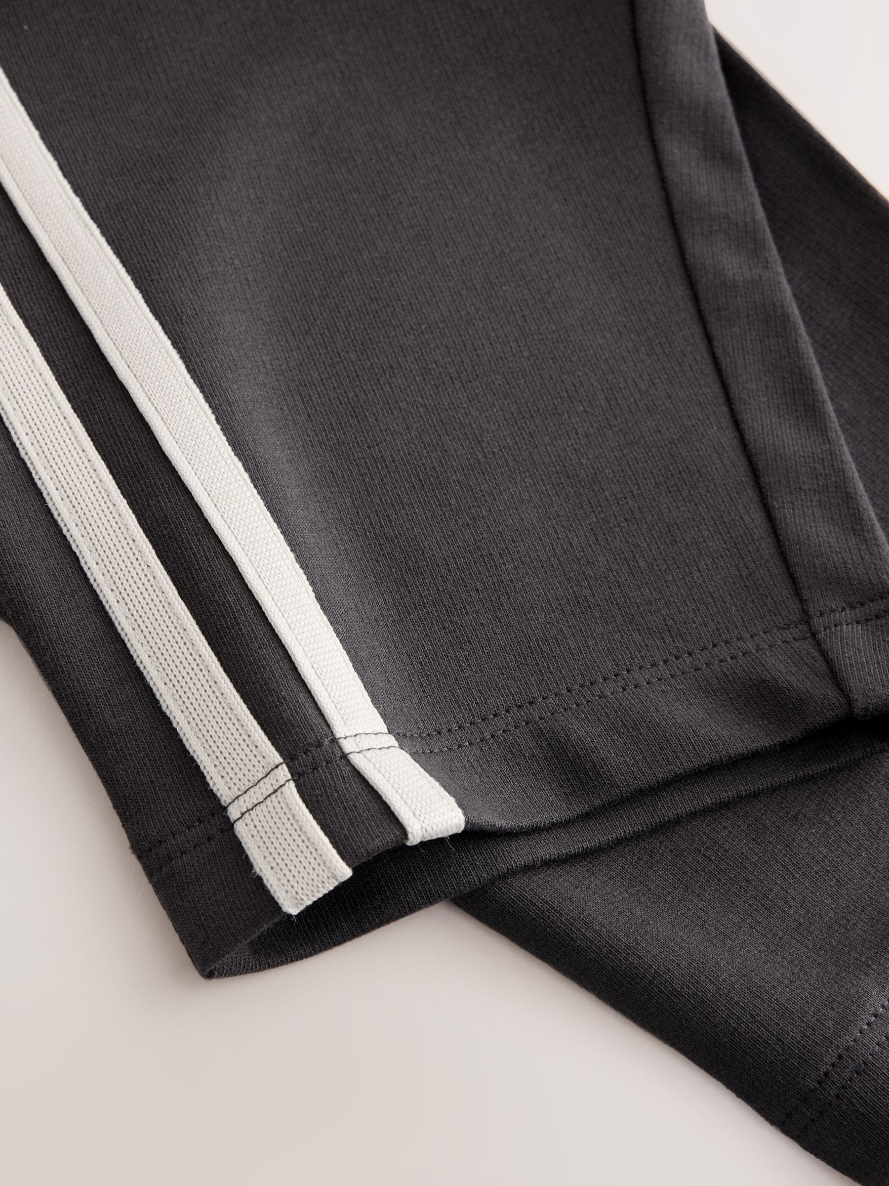Charcoal Grey Wide Leg Side Stripe Joggers (3mths-7yrs) image 8