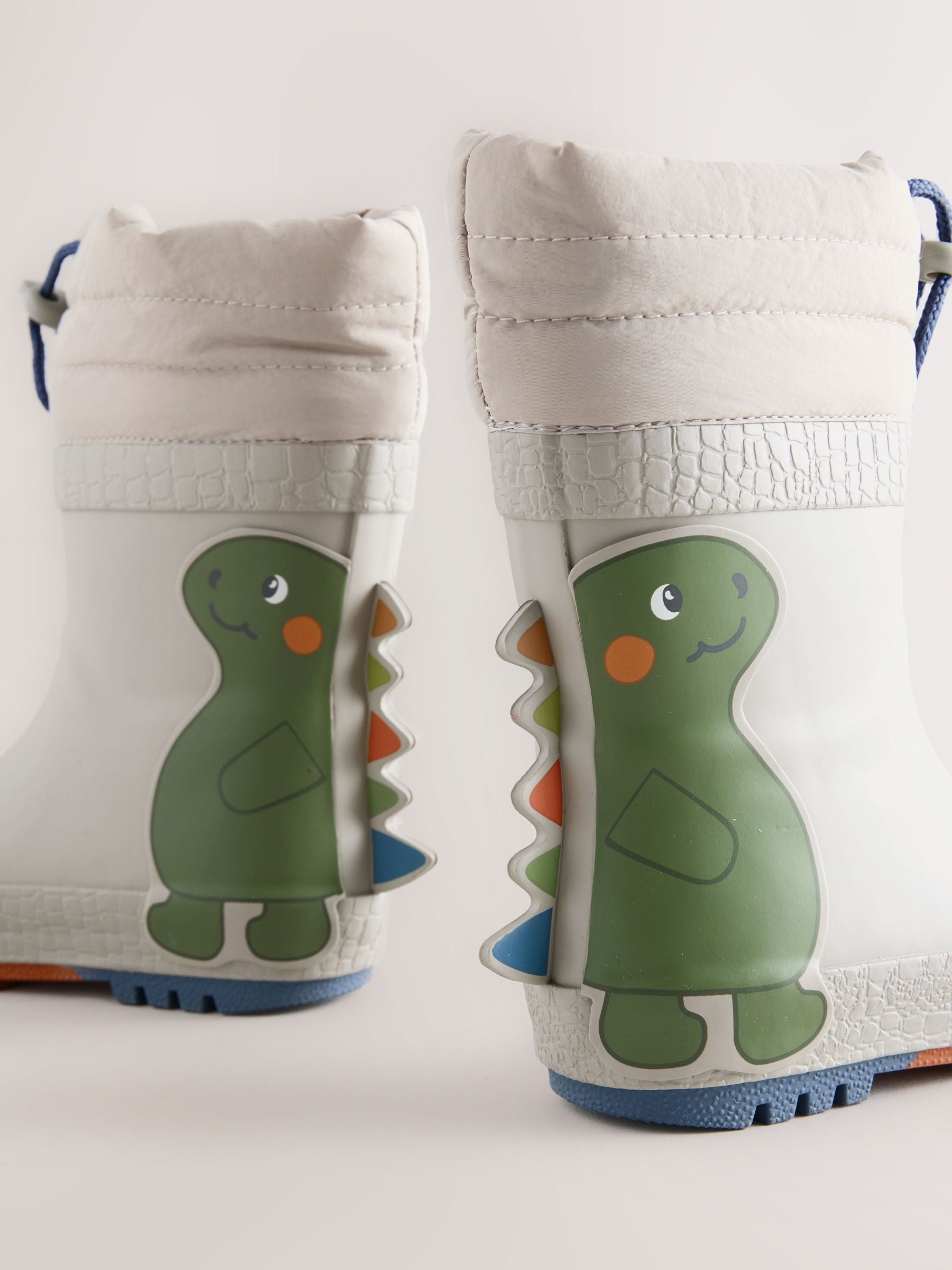 Grey Dinosuar Cuff Welly Wellies image 3