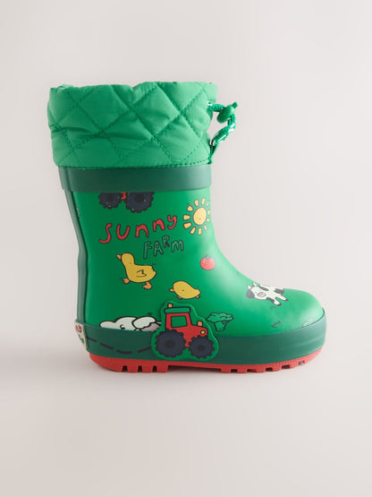 Green Farm Cuff Welly Wellies image 2