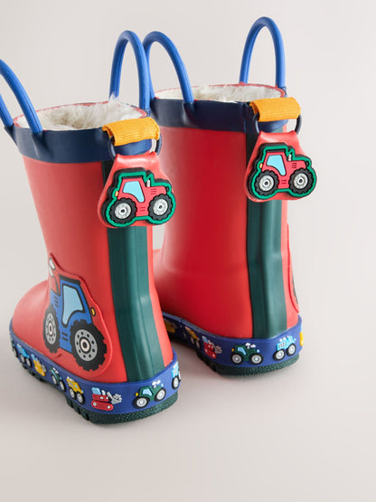 Dsiney Kidz - Red Transport Warm Lined Handle Wellies image 4