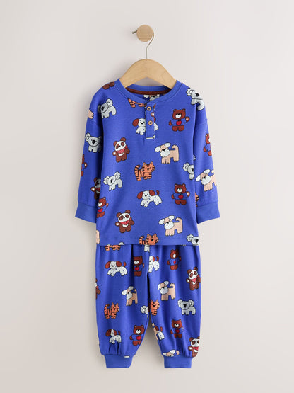 Blue Animal All Over Print Ribbon Wrapped Pyjamas Gift Set (9mths-8yrs) - image 1