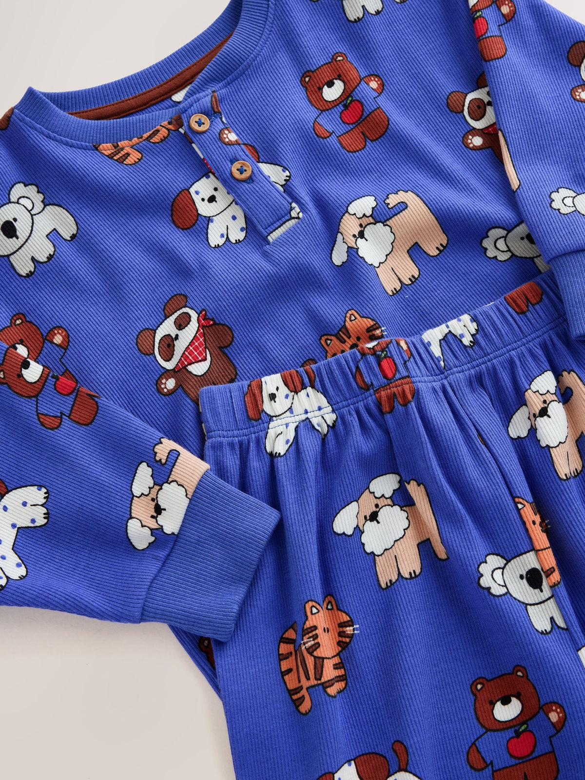 Blue Animal All Over Print Ribbon Wrapped Pyjamas Gift Set (9mths-8yrs) - image 3