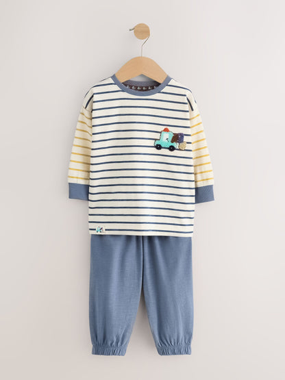 Dsiney Kidz - Brown/Yellow/Blue Diggers Oversized Pyjamas 3 Pack (9mths-8yrs) image 2
