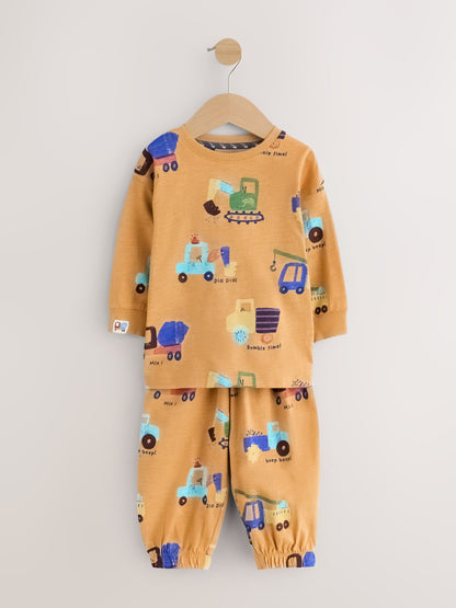 Dsiney Kidz - Brown/Yellow/Blue Diggers Oversized Pyjamas 3 Pack (9mths-8yrs) image 4