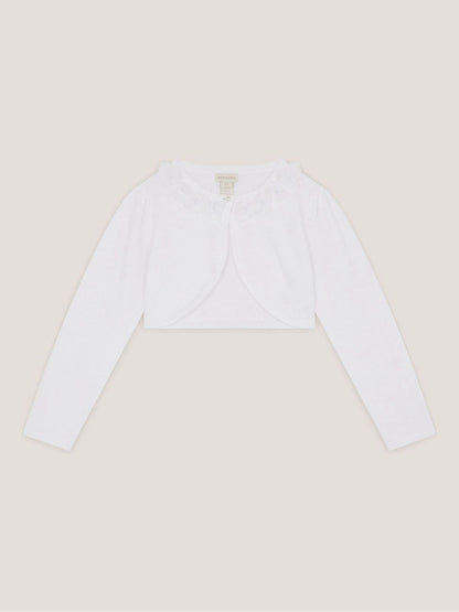 Monsoon White Communion Ottilie Appliqué Rose Cardigan image 2