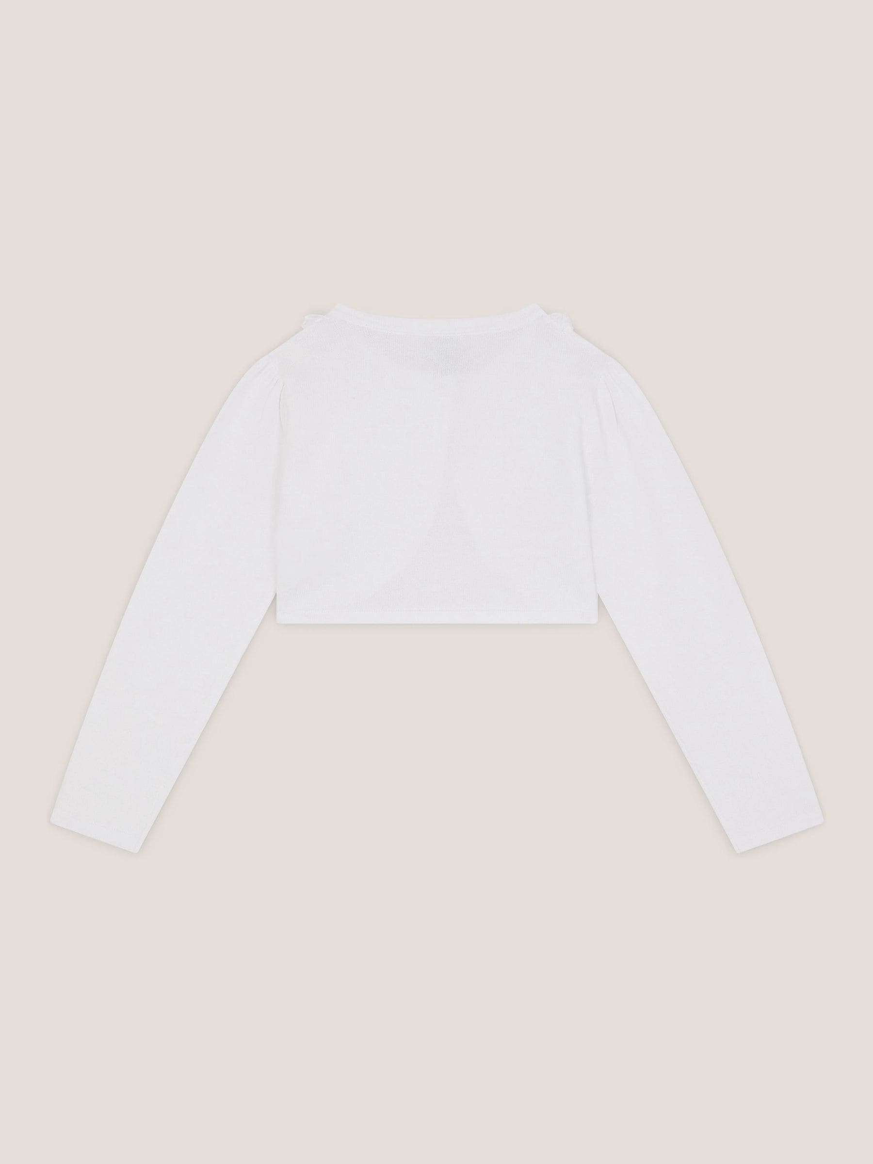 Monsoon White Communion Ottilie Appliqué Rose Cardigan image 3