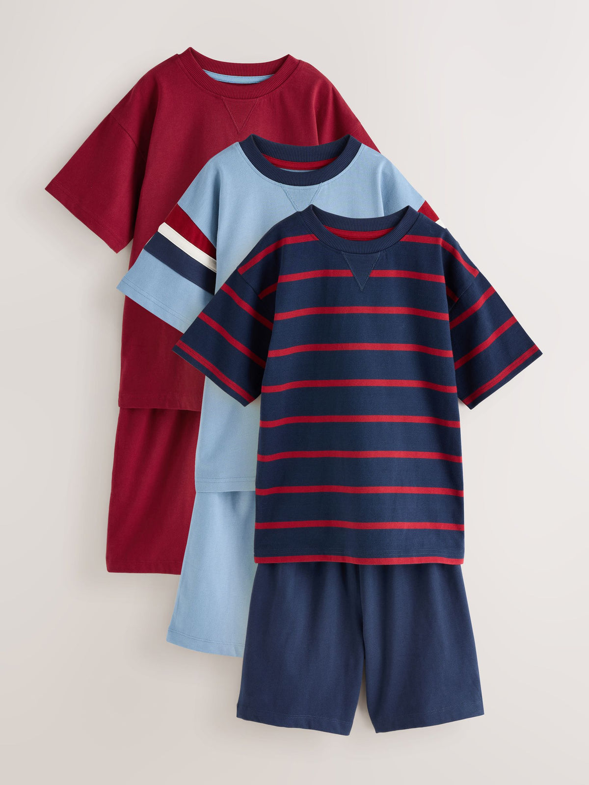 Red/Blue/Navy Short Pyjamas 3 Pack (3-16yrs) - image 1