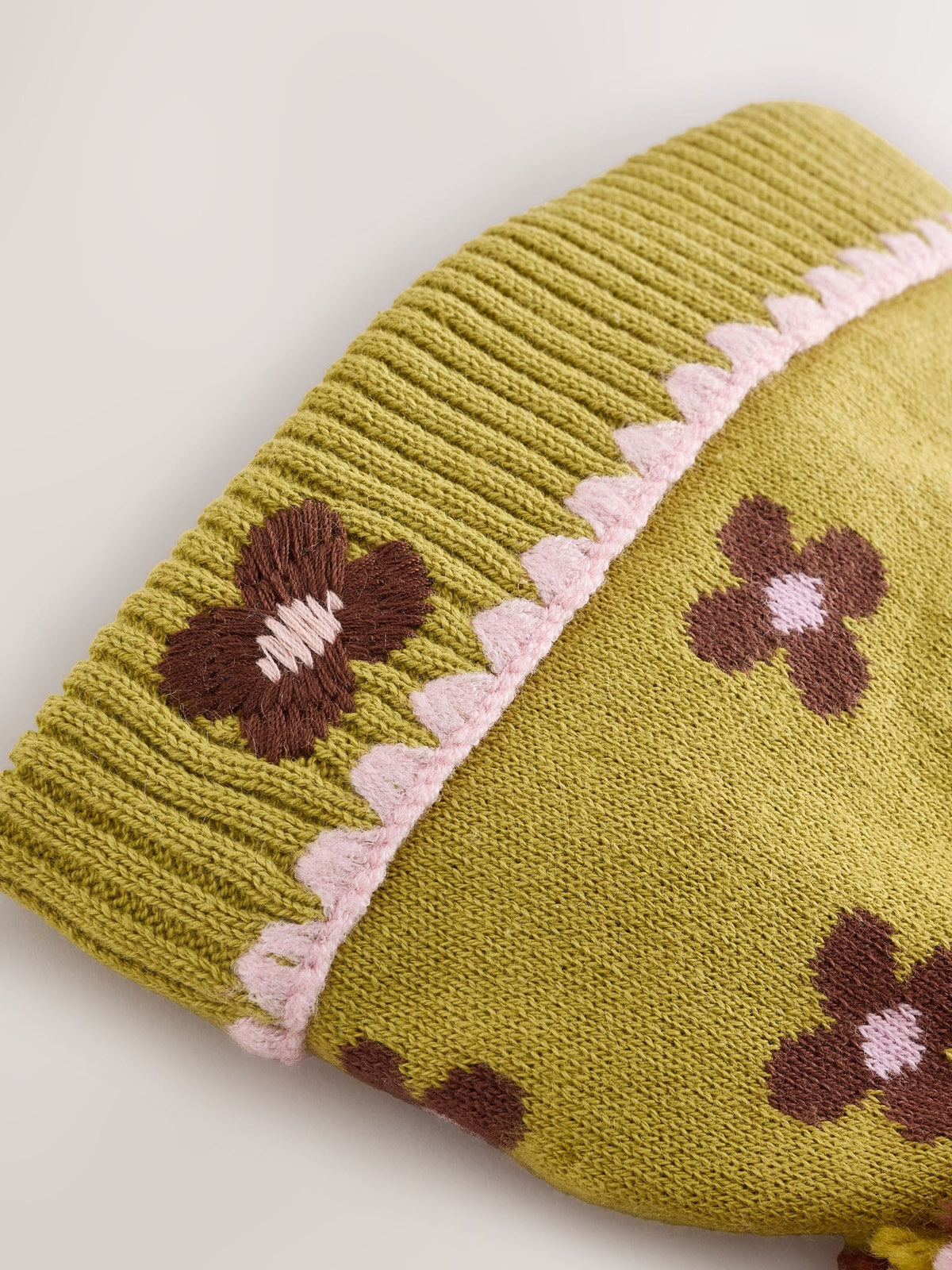 Dsiney Kidz - Green Floral Double Pom Baby Beanie image 3