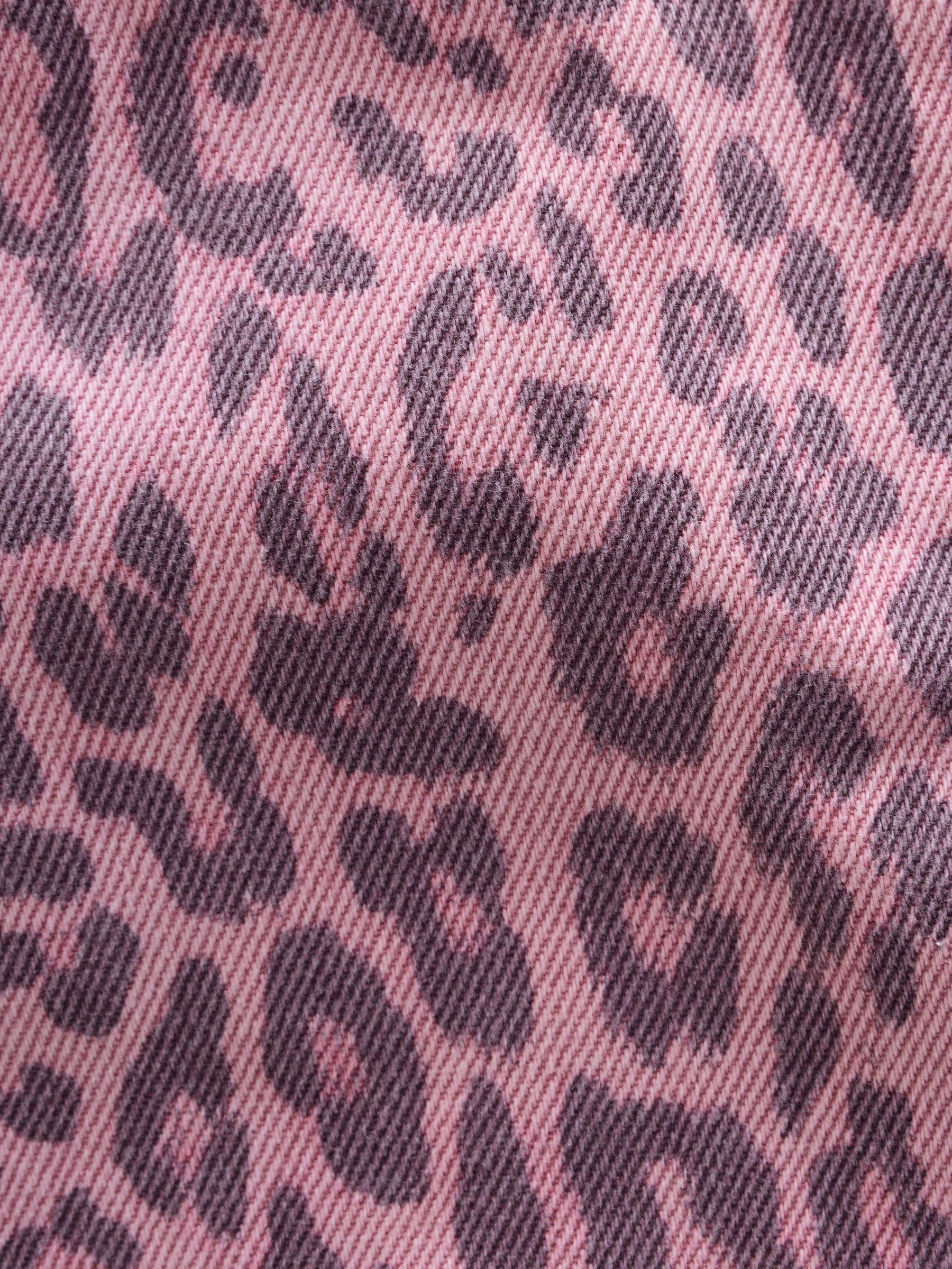 Dsiney Kidz - Pink Leopard Animal Print Regular Length Frayed Edge Denim Shorts (3-16yrs) image 5