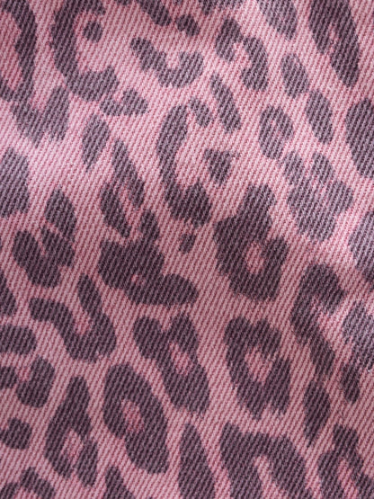 Dsiney Kidz - Pink Leopard Animal Print Regular Length Frayed Edge Denim Shorts (3-16yrs) image 5