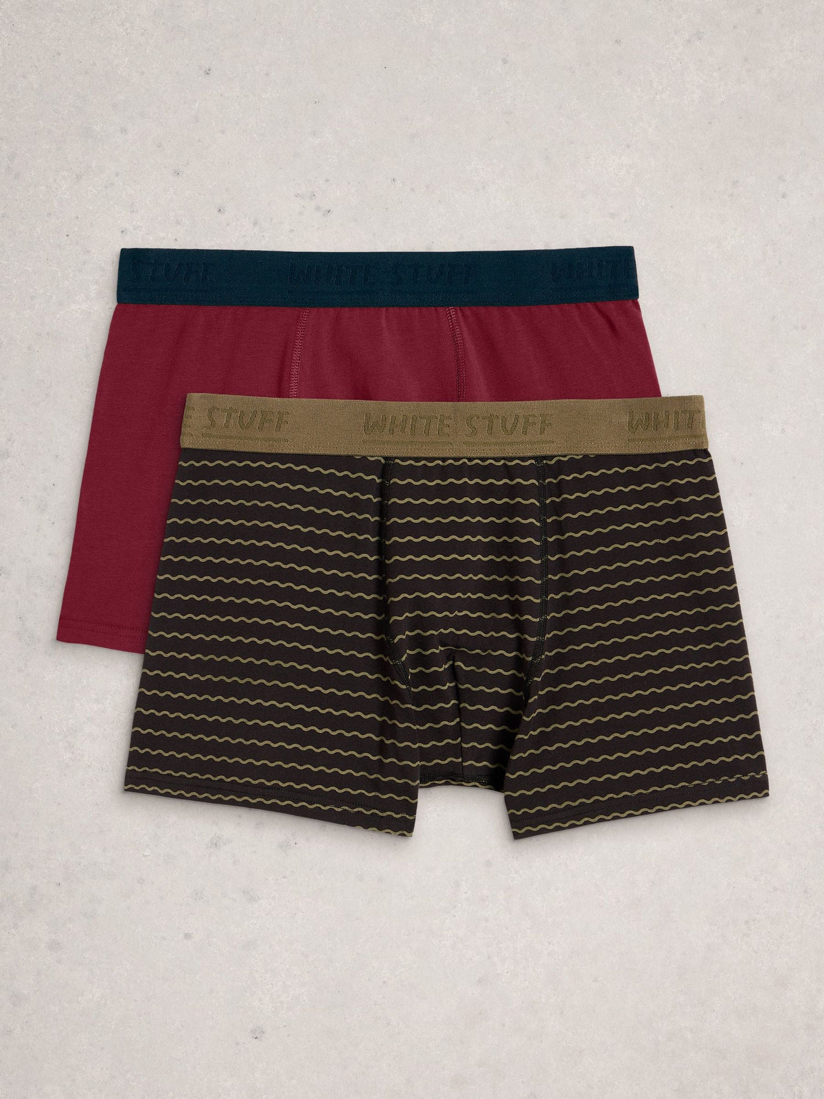 Dsiney Kidz - White Stuff Black Hove Stripe & Plain Boxers 2 Pack image 1