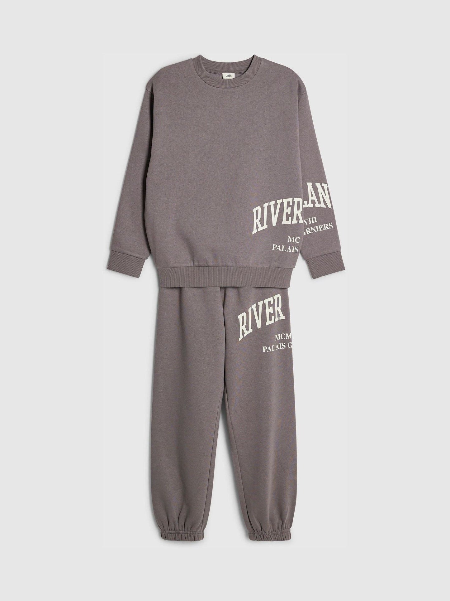 Dsiney Kidz - River Island Grey River Varsity Sweatshirt & Jogger Set image 3
