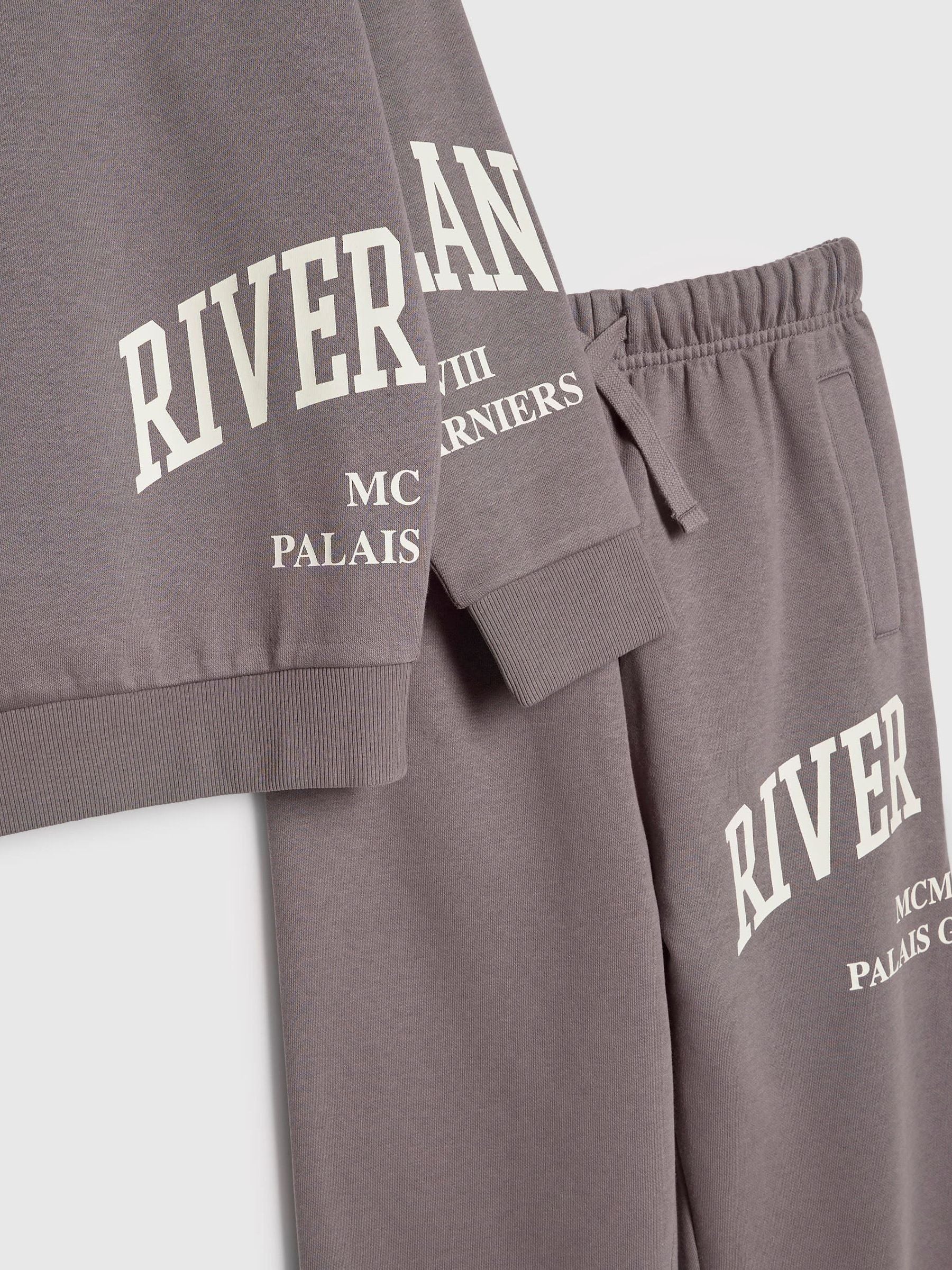 Dsiney Kidz - River Island Grey River Varsity Sweatshirt & Jogger Set image 4