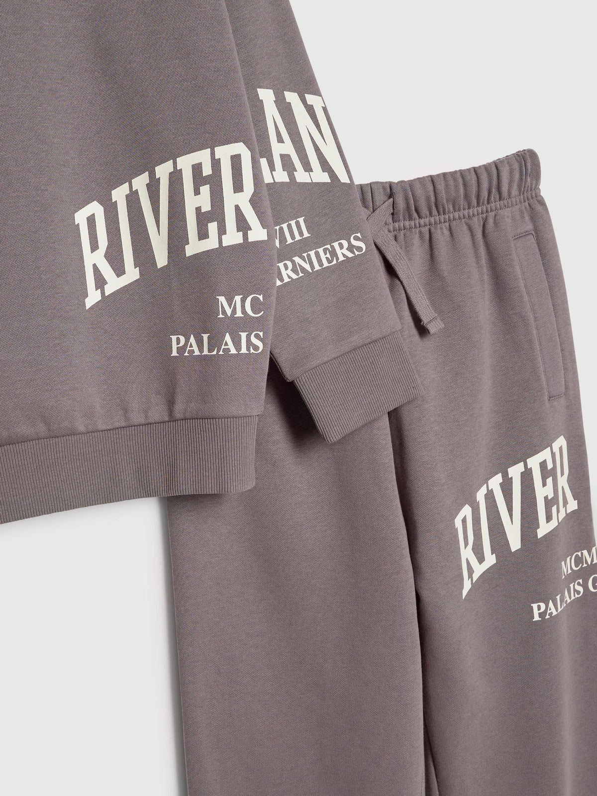 Dsiney Kidz - River Island Grey River Varsity Sweatshirt & Jogger Set image 4