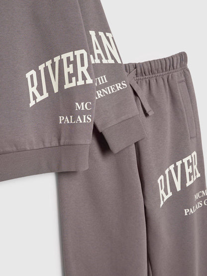 Dsiney Kidz - River Island Grey River Varsity Sweatshirt & Jogger Set image 4