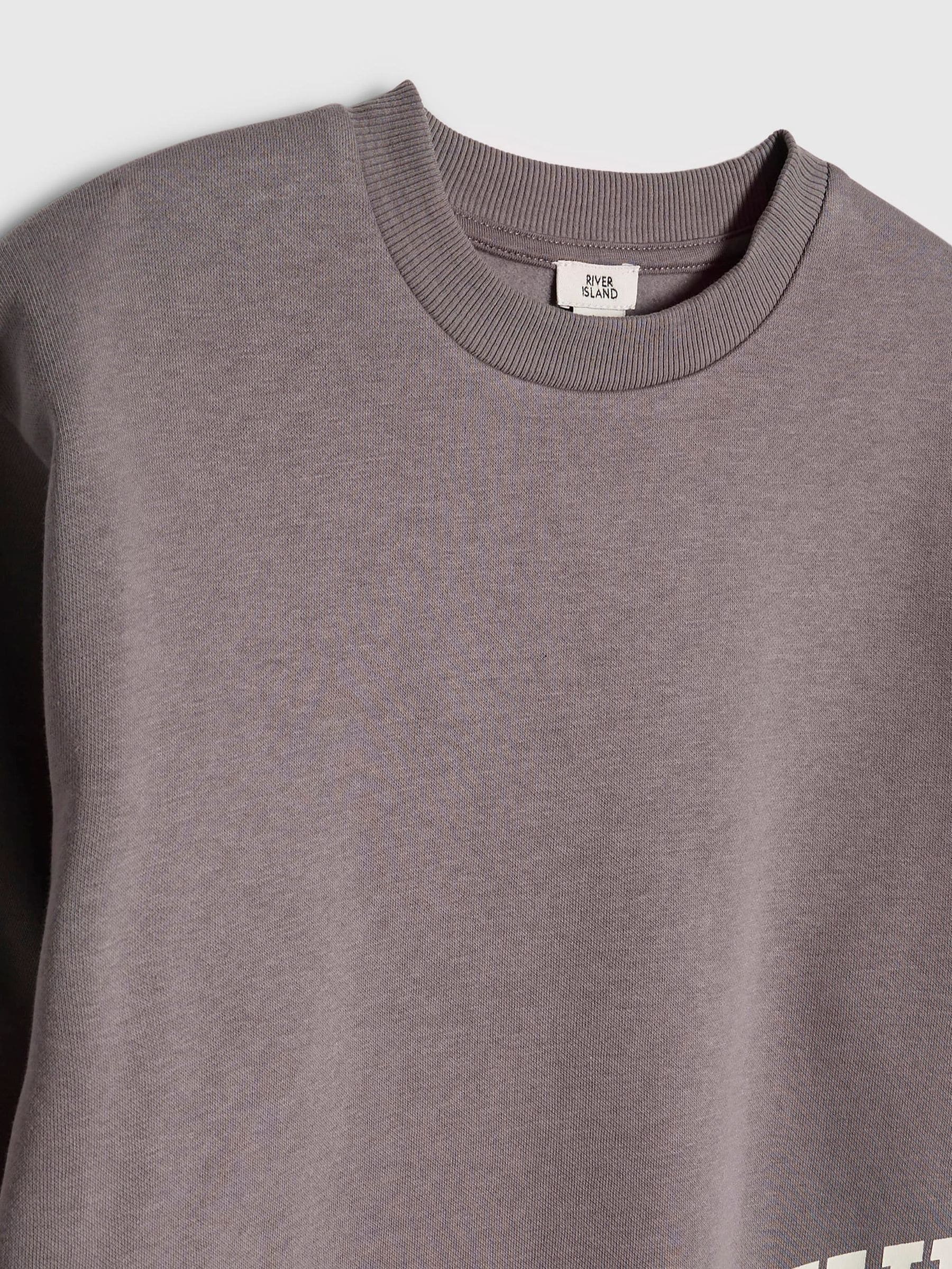 Dsiney Kidz - River Island Grey River Varsity Sweatshirt & Jogger Set image 5