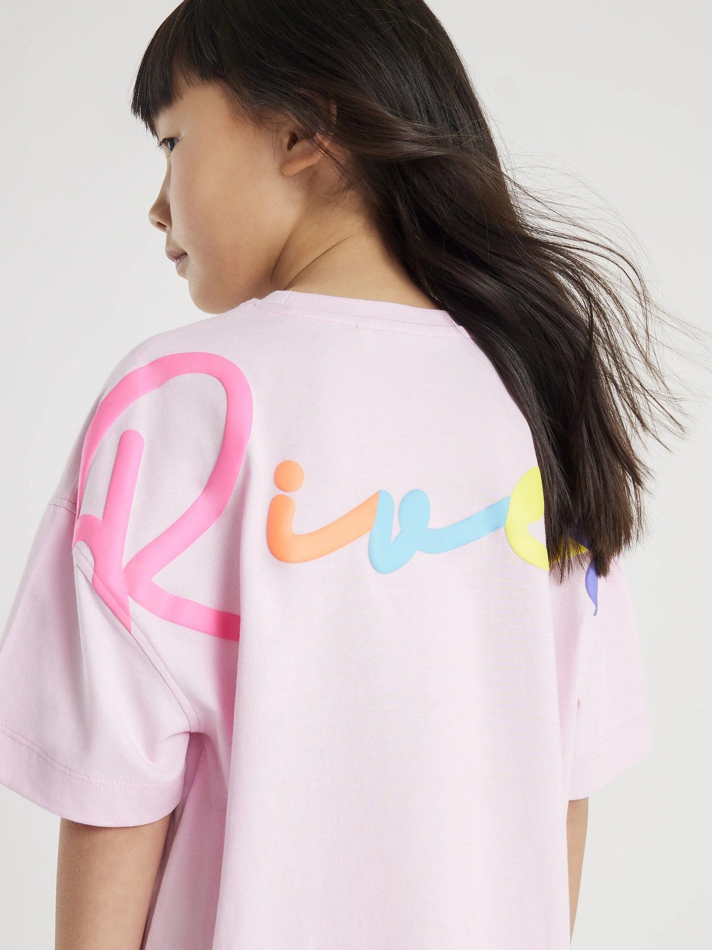 Dsiney Kidz - River Island Pink River Branded T-Shirt & Kickflare Set image 1