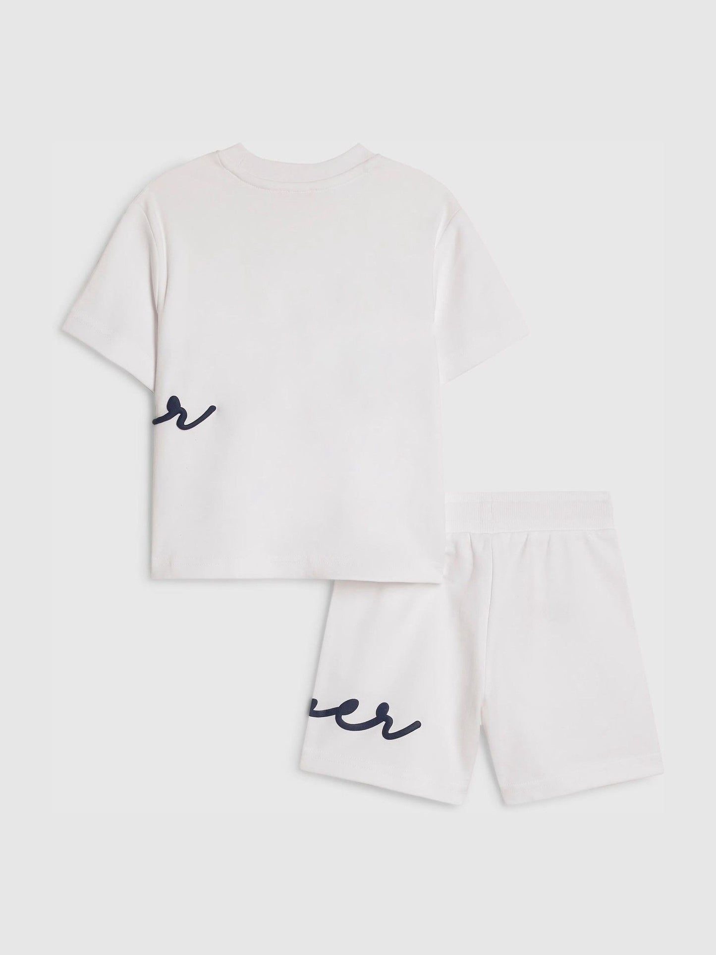 River Island White T-Shirt & Short Set image 2