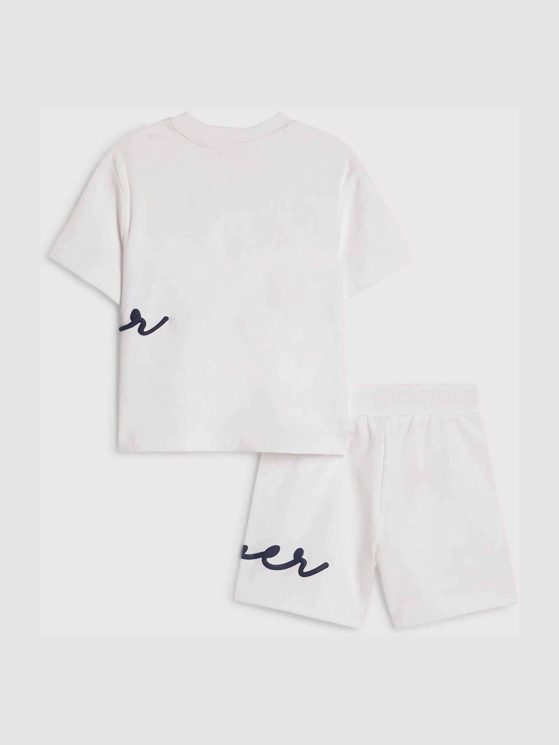 River Island White T-Shirt & Short Set image 2
