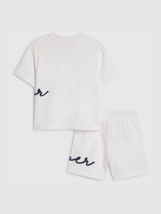 River Island White T-Shirt & Short Set image 2