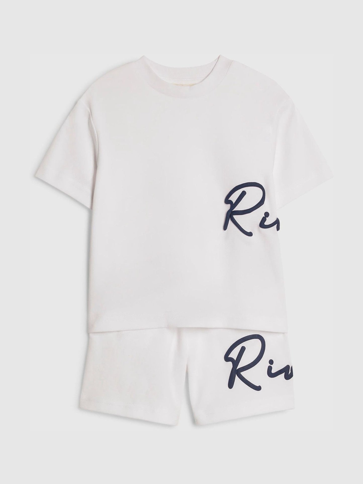 River Island White T-Shirt & Short Set image 3
