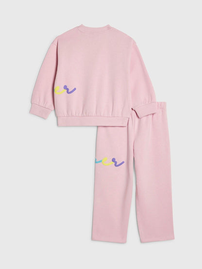 River Island Pink River Branded Sweatshirt & Jogger Set image 2