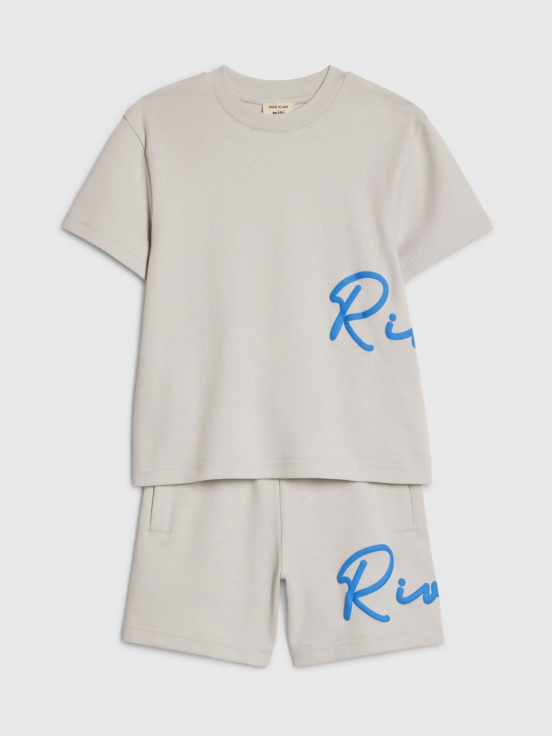 Dsiney Kidz - River Island Grey River T-Shirt & Short Set image 3