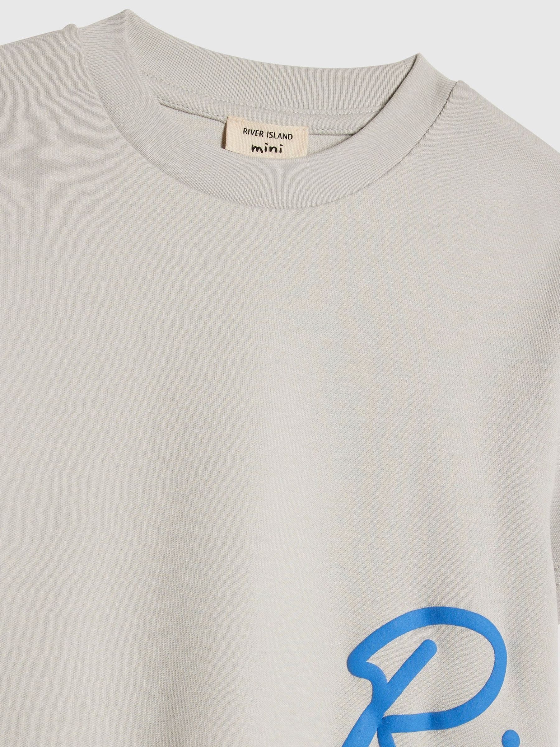 Dsiney Kidz - River Island Grey River T-Shirt & Short Set image 4